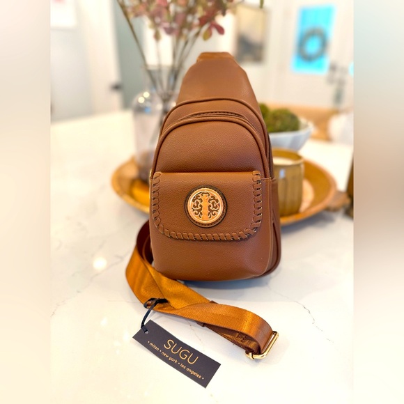 Sugu Handbags - Sugu Crossbody Bag Purse Vegan Leather Chocolate Brown